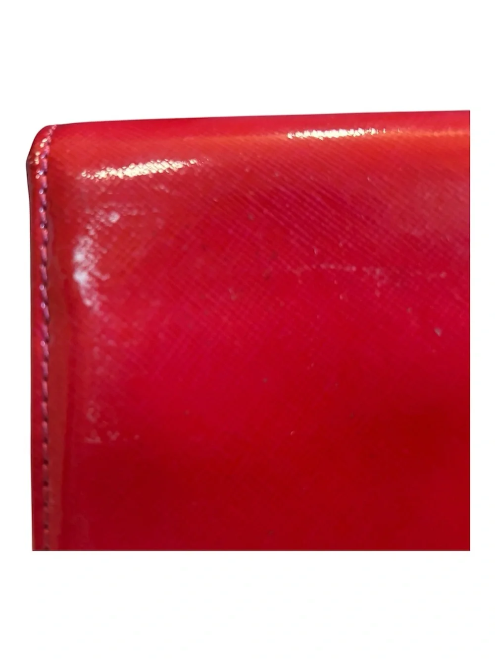Vivienne Westwood Red Patent Leather Green Interior Wallet with Orb Emblem